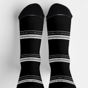 Calcetines rayas blancas negras de moda