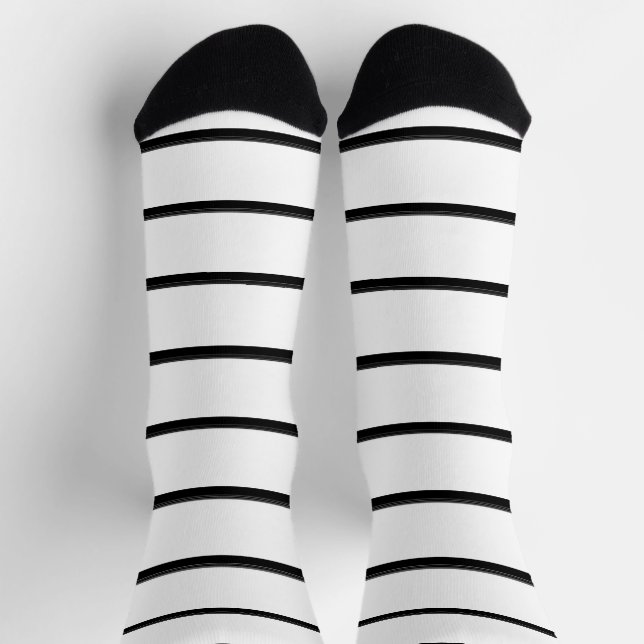Calcetines Rayas blancas y negras lindas (Arriba)