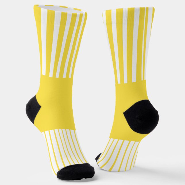 Calcetines Rayas Colour Pop - Amarillo Limón y Blanco (Angular)