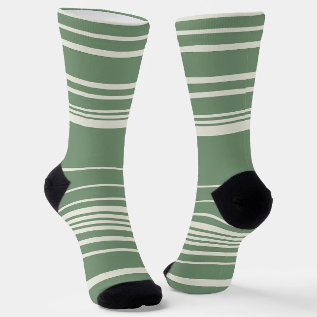 Calcetines Rayas complejas en verde (Angular)