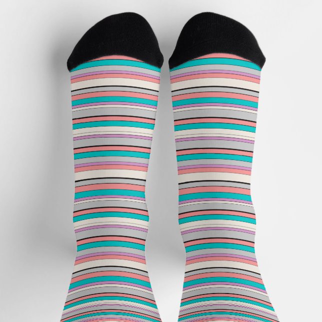 Calcetines Rayas de agua grises curas (Arriba)