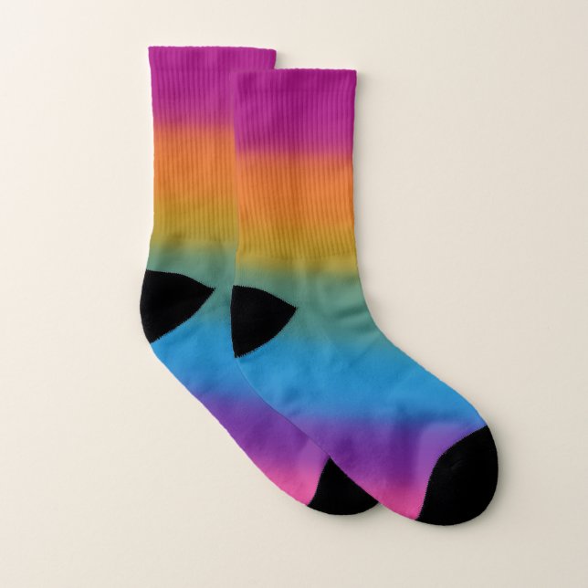 Calcetines Rayas de arco iris Flip Flops (Par)
