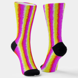 Calcetines Rayas de arco iris rosado de Artdeco