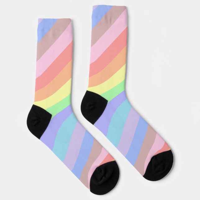 Calcetines Rayas de Arcoíris Pastel (Derecha)