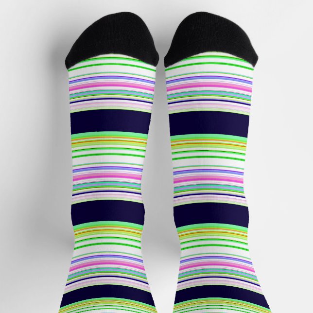Calcetines Rayas de color azul y liso (Arriba)