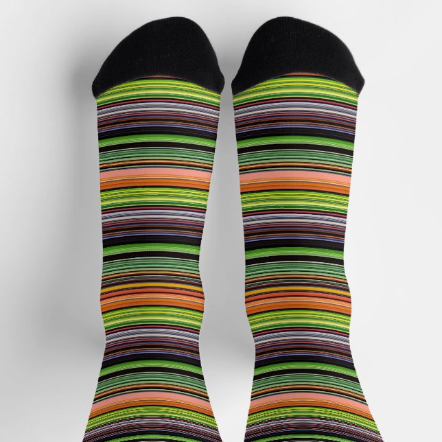 Calcetines Rayas de color negro y liso (Arriba)