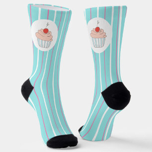 Calcetines Rayas de helado y golosinas de magdalena