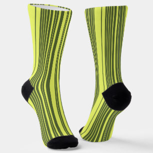 Calcetines Rayas de Verde Oliva y Amarillo Lima