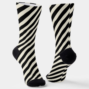 Calcetines Rayas diagonales monocromáticas elegantes en blanc