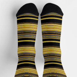 Calcetines Rayas doradas negras lindas