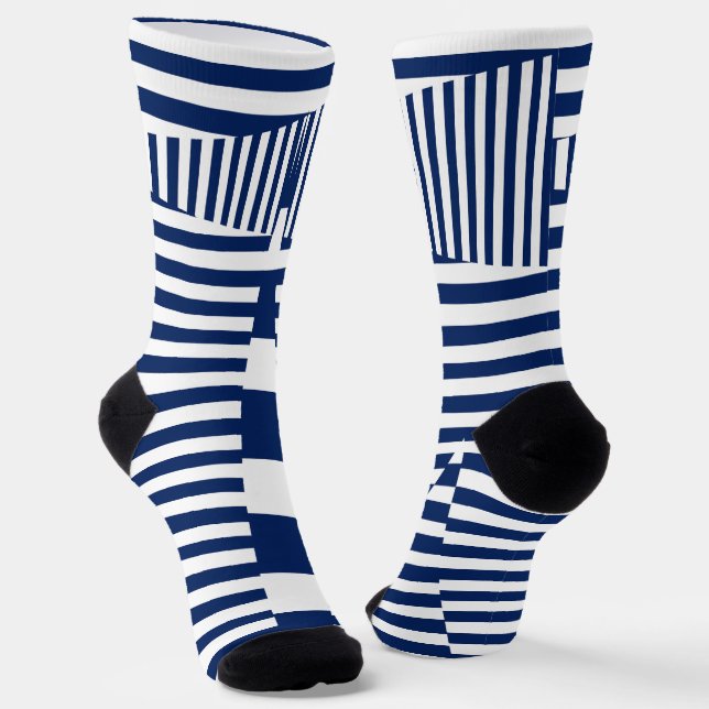 Calcetines Rayas en franjas en azul y blanco (Angular)