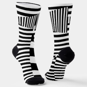 Calcetines Rayas en franjas en blanco y negro