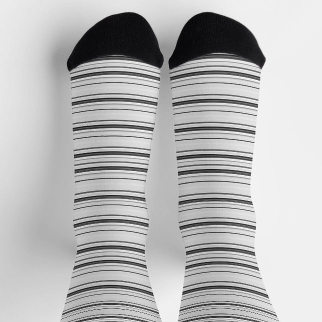 Calcetines Rayas grises blancas y cortas (Arriba)