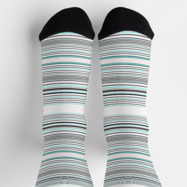 Calcetines Rayas grises de aqua lindas (Arriba)