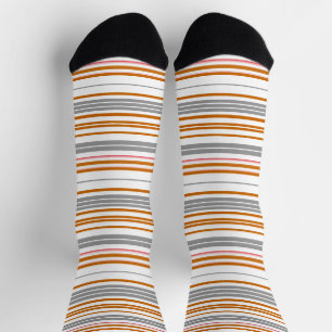 Calcetines Rayas grises marrones lindas