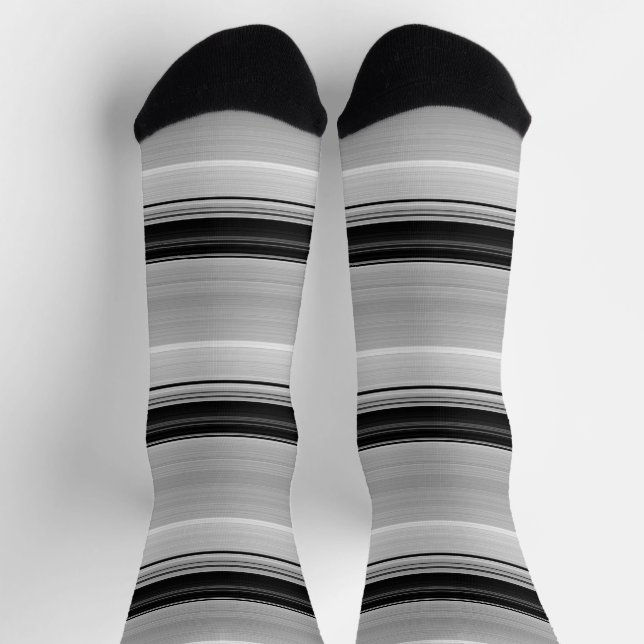 Calcetines Rayas grises negras lindas (Arriba)