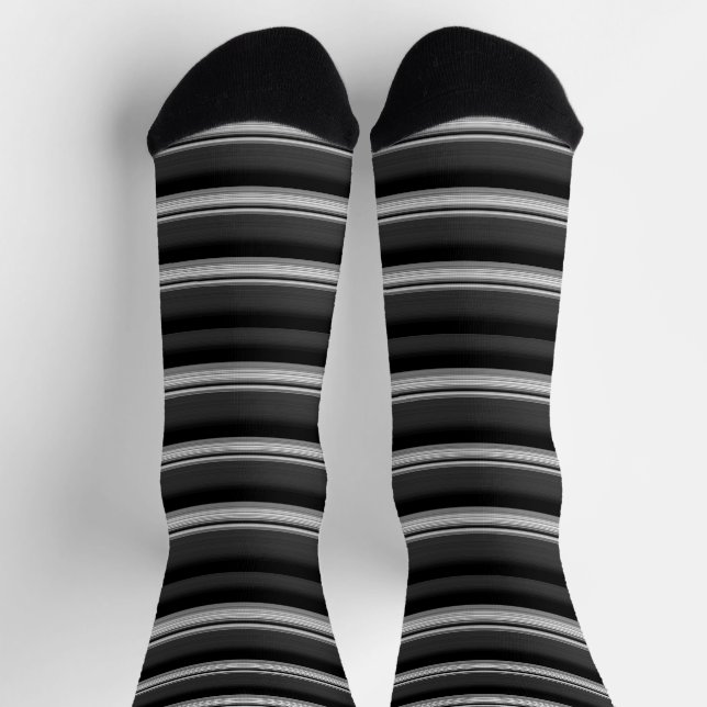 Calcetines Rayas grises negras lindas (Arriba)