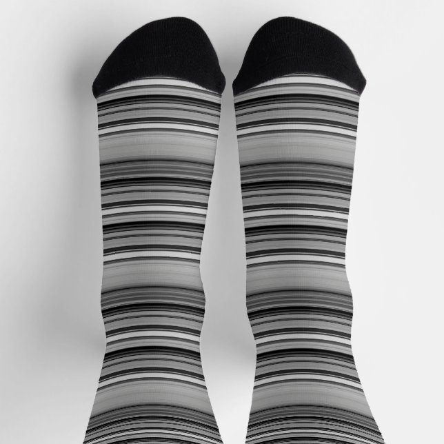 Calcetines Rayas grises negras lindas  (Arriba)