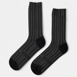 Calcetines Rayas, grises sobre negro, clásico verdaderamente