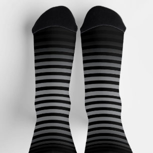 Calcetines Rayas horizontales grises negras de Halloween ombr