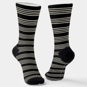 Calcetines Rayas horizontales minimalistas negras y crema ele