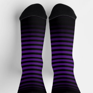 Calcetines Rayas horizontales púrpura negras de Halloween omb