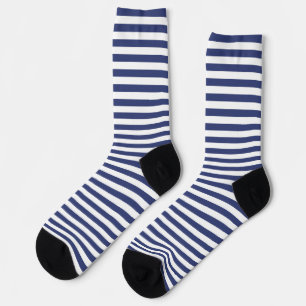 Calcetines Rayas horizontales simples, azules y blancas