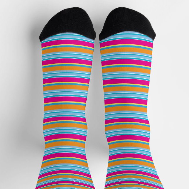 Calcetines Rayas mágicas de colores lindos (Arriba)