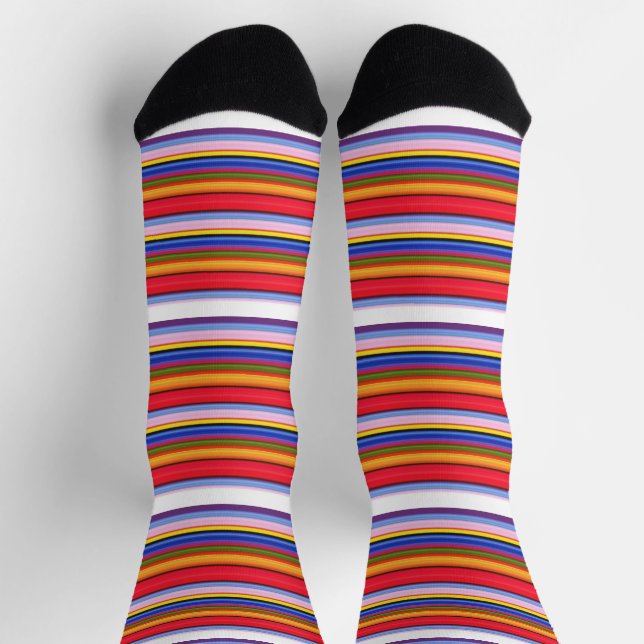 Calcetines Rayas mágicas de colores lindos (Arriba)
