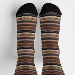 Calcetines Rayas marrones azules cortas