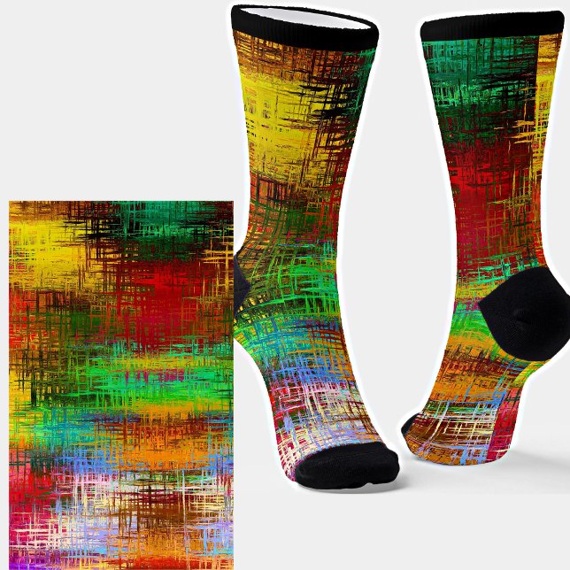 Calcetines Rayas multicolores pintadas abstractas (Subido por el creador)