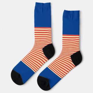 Calcetines Rayas naranjas En Azul