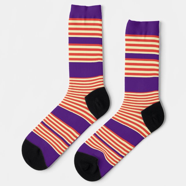 Calcetines Rayas naranjas Purple (Izquierda)