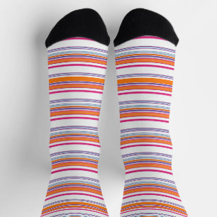 Calcetines Rayas naranjas rosadas lindas