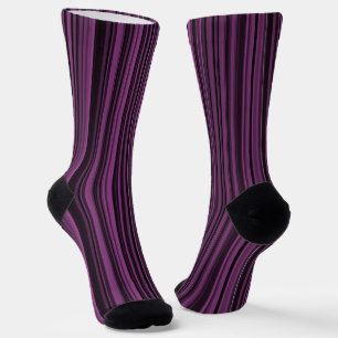 Calcetines Rayas Negras Moradas Patrón Continuo