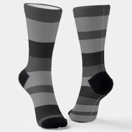 Calcetines rayas negras y grises audaces