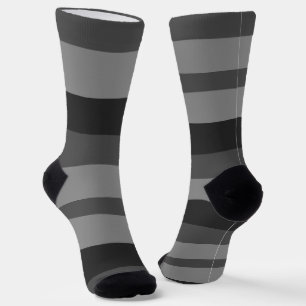 Calcetines rayas negras y grises audaces