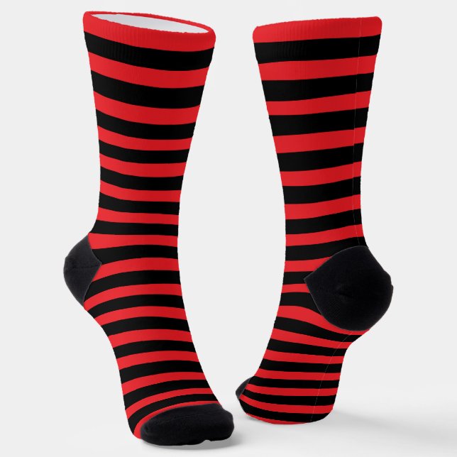 Calcetines Rayas Negras y Rojas Modernas (Angular)