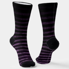 Calcetines Rayas Ombre Grunge Negras y Moradas