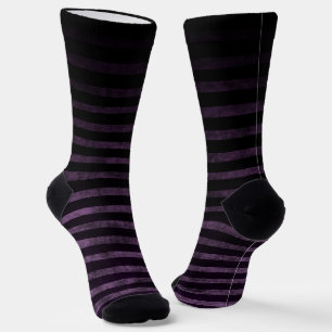 Calcetines Rayas Ombre Grunge Negras y Moradas