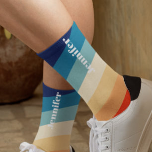 Calcetines Rayas Retro 70 Personalizado nombre