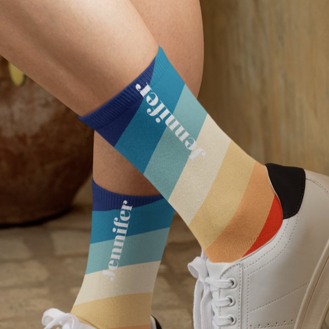 Calcetines Rayas Retro 70 Personalizado nombre (Subido por el creador)