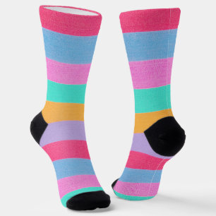 Calcetines Rayas Retro Coloridas Vibrantes