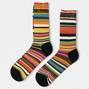 Calcetines Rayas Retro de los Setenta Horizontales