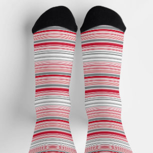 Calcetines Rayas rojas grises lindas