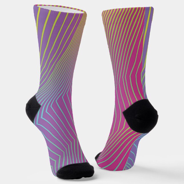 Calcetines Rayas Rosa Púrpura (Angular)