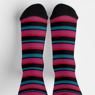 Calcetines Rayas rosadas negras lindas