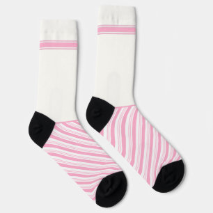 Calcetines Rayas rosadas Secretamente Salvajes a 45 con blanc