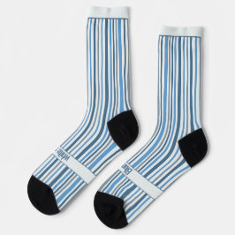 Calcetines Rayas Temblorosas, Azul y Blanco