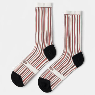 Calcetines Rayas Temblorosas, Rojo y Blanco